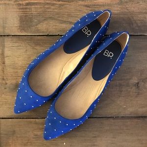 bp Nordstrom Blue Studded Flats